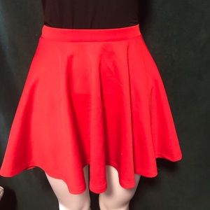 red mini skirt